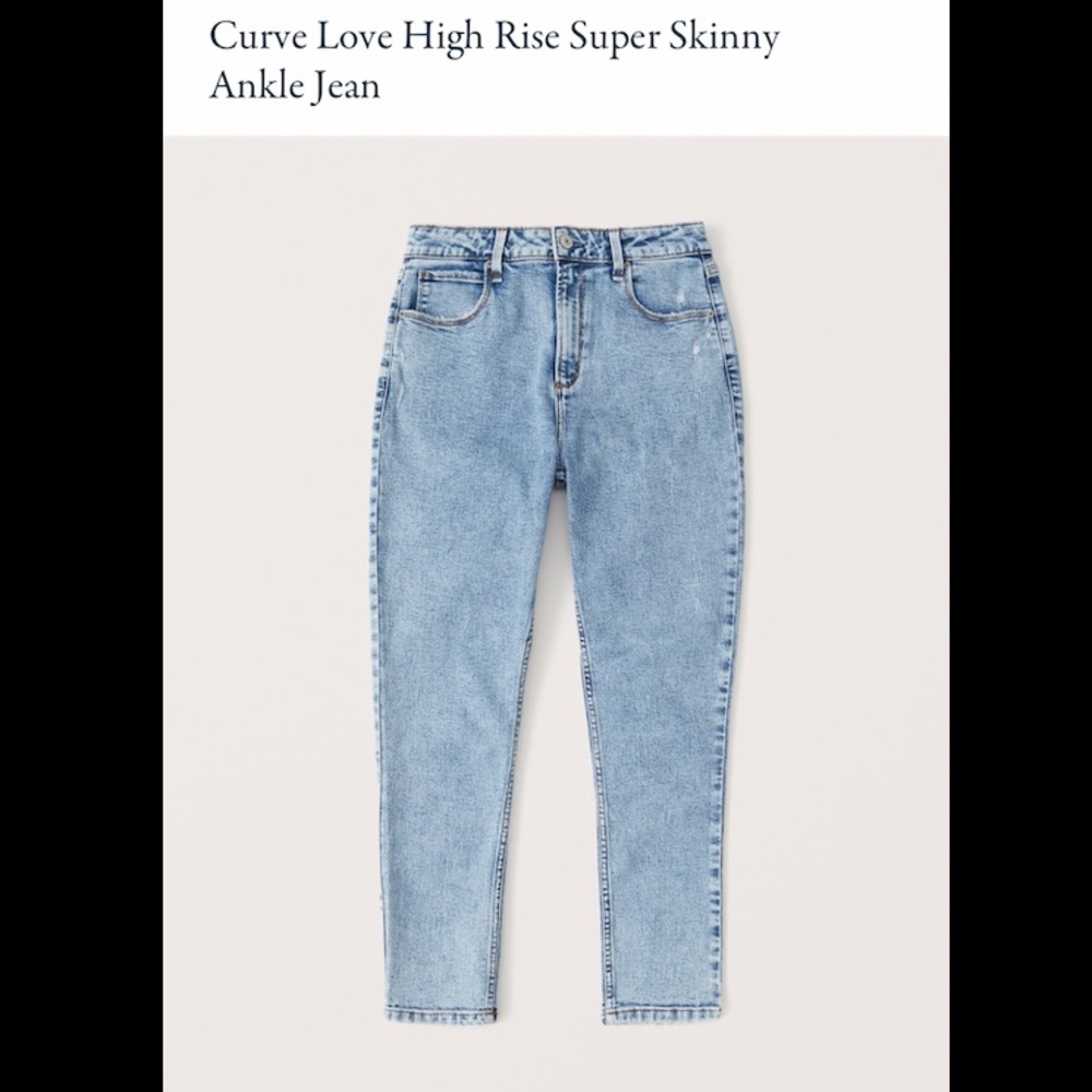 Abercrombie and Fitch Curve Love Skinny High Rise Jeans Medium Acid Wash